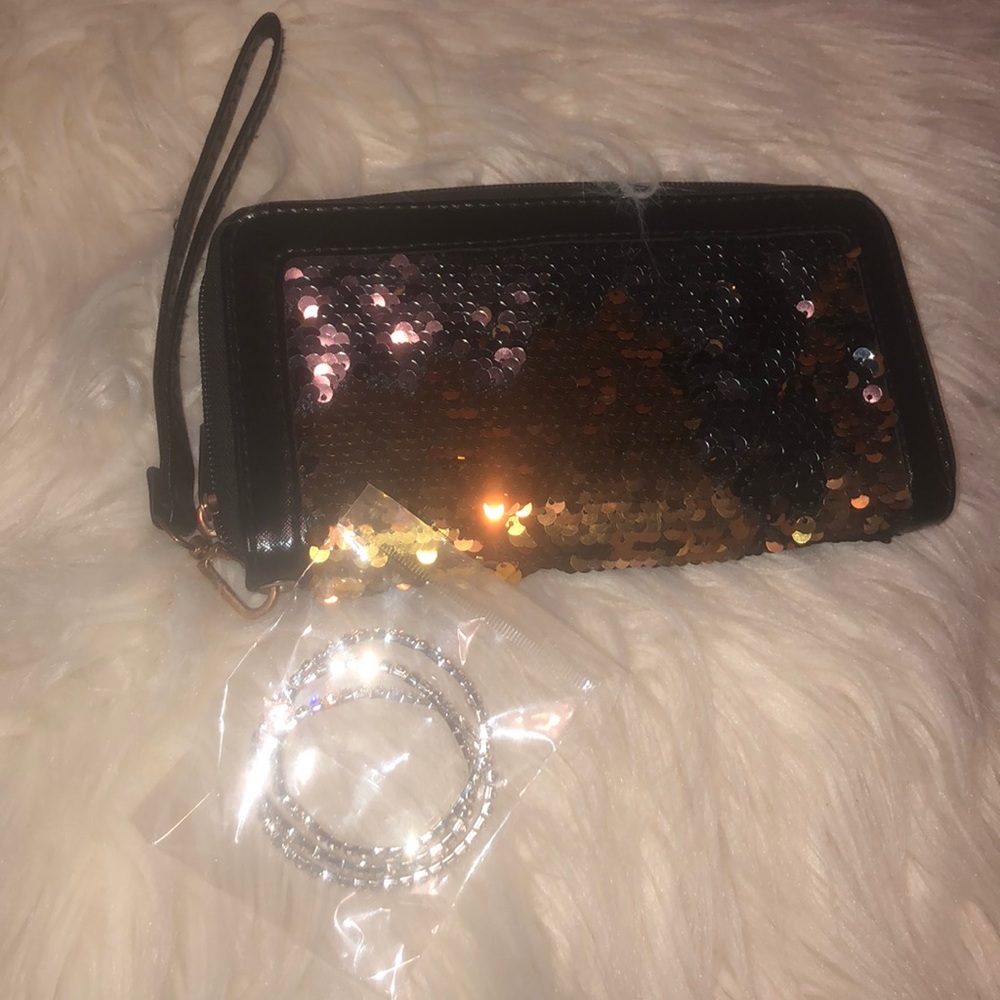 Glittery Wallet & Bracelet Set